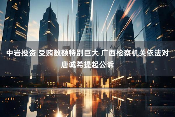 中岩投资 受贿数额特别巨大 广西检察机关依法对唐诚希提起公诉