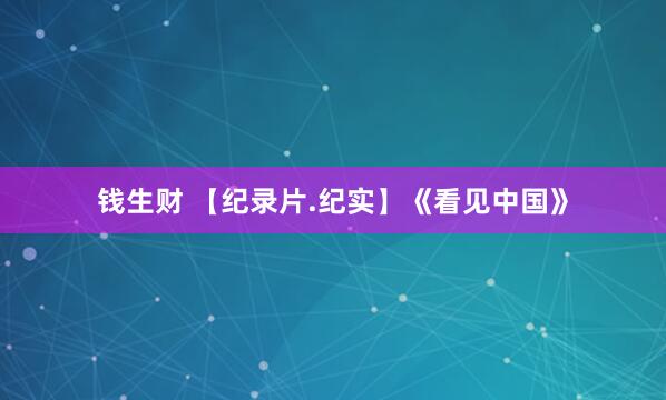 钱生财 【纪录片.纪实】《看见中国》