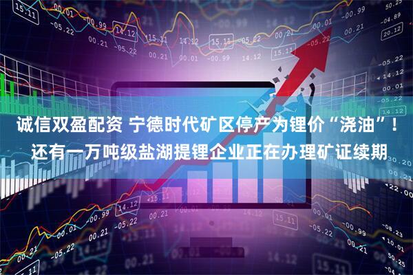 诚信双盈配资 宁德时代矿区停产为锂价“浇油”！ 还有一万吨级盐湖提锂企业正在办理矿证续期