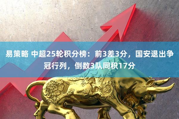 易策略 中超25轮积分榜：前3差3分，国安退出争冠行列，倒数3队同积17分