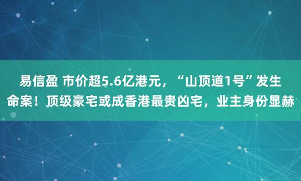 易信盈 市价超5.6亿港元,“山顶道1号”发生命案!顶级豪宅或成香港最贵凶宅,业主身份显赫